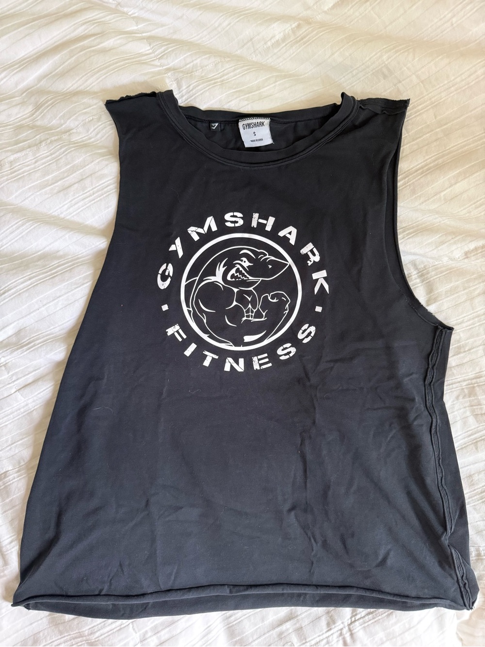 Gymshark Black Tank Top with White Logo